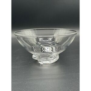 Vintage Signed Steuben Crystal Glass Spiral 7" Bowl Designed Donald Pollard